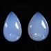 Natural Crystal Teardrop Pendant for Necklace Blue Chalcedony Reiki Healing 1PC