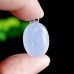 20x14x12mm Blue Chalcedony Oval Shape Pendant Natural Crystal Jewelry Healing