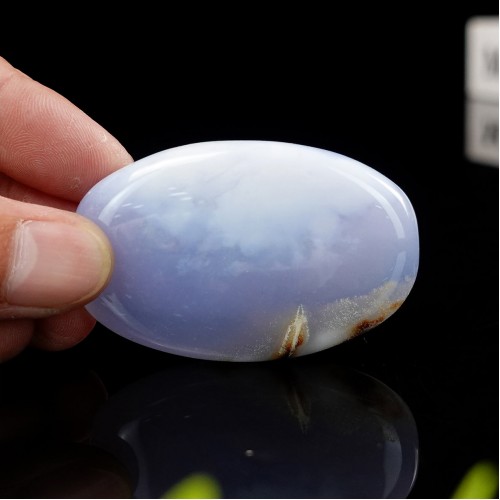 60-70g Massage SPA Relax Stone Blue Chalcedony Natural Crystal Agate Energy Stone