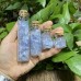 Meditation Wishing Bottle Natural Crystal Gemstone Agate Blue Chalcedony Chips Healing Energy Bottle For Gifts