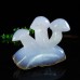 4" Blue Chalcedony Mushroom Statue Natural Crystal Plant Decor Stone Sculpture