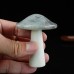 3" Mushroom Hand Carving Labradorite Quartz White Jade Natural Crystal Statue