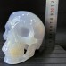 2.6LB Blue Chalcedony Skull Hand Carved Realistic Skull Crystal Collections Home Office Decor