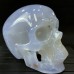 2.6LB Blue Chalcedony Skull Hand Carved Realistic Skull Crystal Collections Home Office Decor