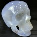 2.6LB Blue Chalcedony Skull Hand Carved Realistic Skull Crystal Collections Home Office Decor