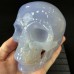 2.6LB Blue Chalcedony Skull Hand Carved Realistic Skull Crystal Collections Home Office Decor