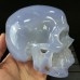 2.6LB Blue Chalcedony Skull Hand Carved Realistic Skull Crystal Collections Home Office Decor