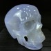 2.6LB Blue Chalcedony Skull Hand Carved Realistic Skull Crystal Collections Home Office Decor