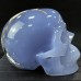 3.62LB Top A+ Blue Chalcedony Crystal Skull Hand-Carved Quartz Crystal Healing Collection Decor Gift