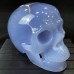 3.62LB Top A+ Blue Chalcedony Crystal Skull Hand-Carved Quartz Crystal Healing Collection Decor Gift