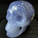 3.62LB Top A+ Blue Chalcedony Crystal Skull Hand-Carved Quartz Crystal Healing Collection Decor Gift