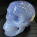 3.62LB Top A+ Blue Chalcedony Crystal Skull Hand-Carved Quartz Crystal Healing Collection Decor Gift