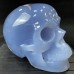 3.62LB Top A+ Blue Chalcedony Crystal Skull Hand-Carved Quartz Crystal Healing Collection Decor Gift