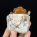 Original 3'' Geode Crystal Skull Chalcedony Jasper Carved Skull Reiki Healing Decoration Gift