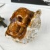 Original 3'' Geode Crystal Skull Chalcedony Jasper Carved Skull Reiki Healing Decoration Gift