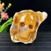 Original 3'' Geode Crystal Skull Chalcedony Jasper Carved Skull Reiki Healing Decoration Gift