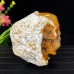 Original 3'' Geode Crystal Skull Chalcedony Jasper Carved Skull Reiki Healing Decoration Gift