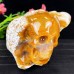 Original 3'' Geode Crystal Skull Chalcedony Jasper Carved Skull Reiki Healing Decoration Gift