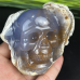 Original 3'' Geode Crystal Skull Chalcedony Jasper Carved Skull Reiki Healing Decoration Gift