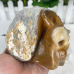 New Chalcedony Jasper Carved Crystal Snail with Skull Face 1458g  141mm  87mm  98mm