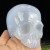 Gemstone Crystal Blue Chalcedony Skull Carving, Carved Quartz Rock Crystal Skull for Home Decor