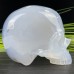 Gemstone Crystal Blue Chalcedony Skull Carving, Carved Quartz Rock Crystal Skull for Home Decor