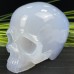 Gemstone Crystal Blue Chalcedony Skull Carving, Carved Quartz Rock Crystal Skull for Home Decor