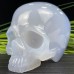 Gemstone Crystal Blue Chalcedony Skull Carving, Carved Quartz Rock Crystal Skull for Home Decor