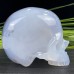 Gemstone Crystal Blue Chalcedony Skull Carving, Carved Quartz Rock Crystal Skull for Home Decor