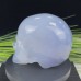 Gemstone Crystal Blue Chalcedony Skull Carving, Carved Quartz Rock Crystal Skull for Home Decor