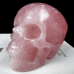 3“ Crystal Human Skull Natural Rose Quartz Gemstone Decoration Dainty Hand Carved Healing Reiki