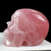 3“ Crystal Human Skull Natural Rose Quartz Gemstone Decoration Dainty Hand Carved Healing Reiki