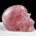 3“ Crystal Human Skull Natural Rose Quartz Gemstone Decoration Dainty Hand Carved Healing Reiki