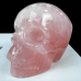 3“ Crystal Human Skull Natural Rose Quartz Gemstone Decoration Dainty Hand Carved Healing Reiki