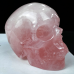 3“ Crystal Human Skull Natural Rose Quartz Gemstone Decoration Dainty Hand Carved Healing Reiki