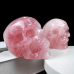 3“ Crystal Human Skull Natural Rose Quartz Gemstone Decoration Dainty Hand Carved Healing Reiki