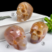 2.0“ Natural Goede Chalcedony Jasper Skull, Mineral Carved Crystal Skull, Quartz Rock Crystal Skull for Decor