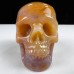 2.0“ Natural Goede Chalcedony Jasper Skull, Mineral Carved Crystal Skull, Quartz Rock Crystal Skull for Decor