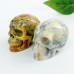 2.0" Crazy Lace Agate Carved Crystal Skull, Chakra and Healing Skull Crystals for Home Decor, Skull Art Collection