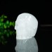 2" Realistic Skull Hand Carved Angola Quartz Natural Crystal Statue Healing Sculpture