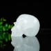 2" Realistic Skull Hand Carved Angola Quartz Natural Crystal Statue Healing Sculpture