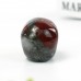 2" Realistic Skull Hand Carved Afrian Blood Stone Quartz Natural Crystal Statue Healing Sculpture