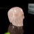 2" Realistic Skull Hand Carved Pink Rose Quartz Natural Crystal Statue Healing Sculpture