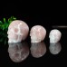 2" Realistic Skull Hand Carved Pink Rose Quartz Natural Crystal Statue Healing Sculpture