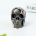 3" Realistic Skull Hand Carved Red Crazy Lace Agate Quartz Natural Crystal Statue Healing Sculpture