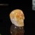 1.75" Realistic Skull Hand Carved Chalcedony Jasper Quartz Natural Crystal Statue Healing Sculpture