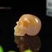 1.75" Realistic Skull Hand Carved Chalcedony Jasper Quartz Natural Crystal Statue Healing Sculpture