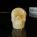 3" Realistic Skull Hand Carved Chalcedony Jasper Quartz Natural Crystal Statue Healing Sculpture