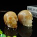 3" Realistic Skull Hand Carved Chalcedony Jasper Quartz Natural Crystal Statue Healing Sculpture