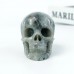 3" Realistic Skull Hand Carved Labradorite Quartz Stone Natural Crystal Statue Healing Sculpture